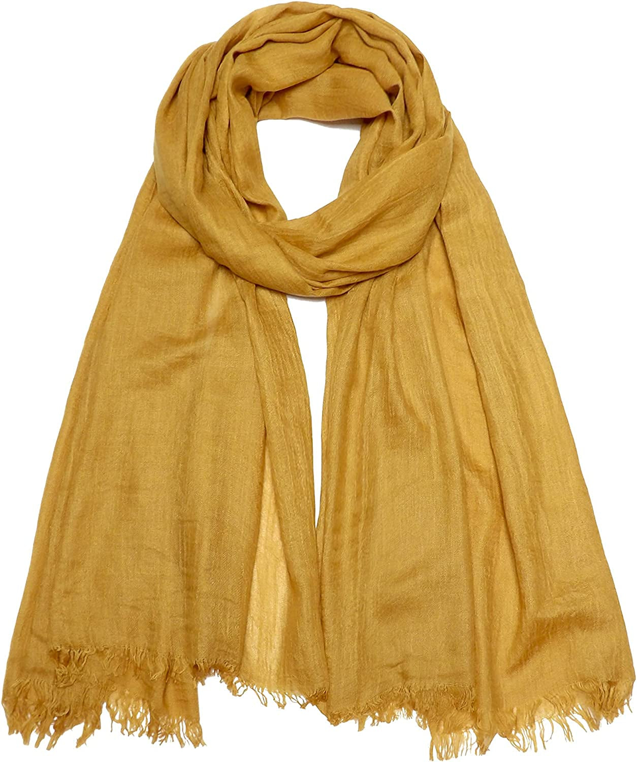 Women Summer Scarfs Lightweight Large Long Gauze Shawl Linen Beach Wrap Plain 75”×43” Apparel & Accessories > Clothing Accessories > Scarves & Shawls Gragengs Turmeric  