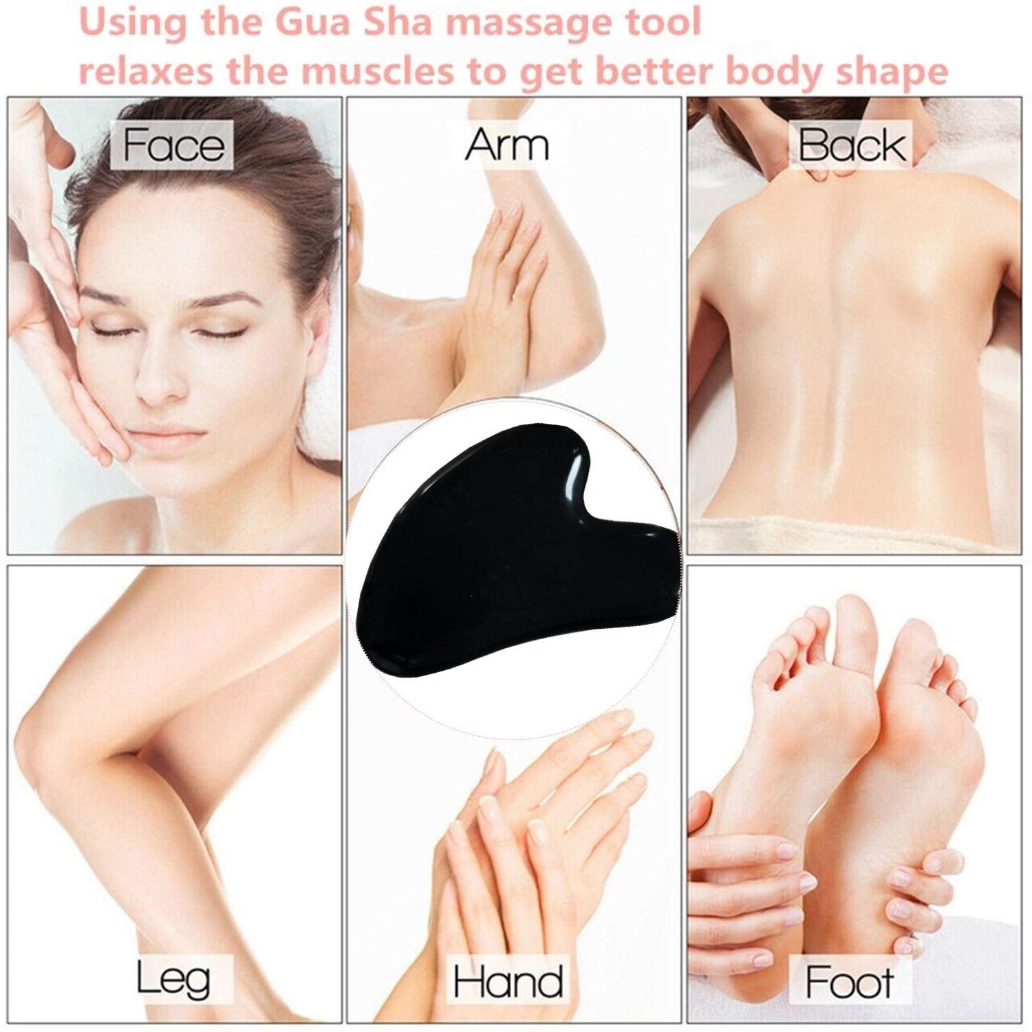 Medimama Gua Sha Massage Tool, Rose Quartz Gua Sha Facial Beauty Tools for Wrinkles, Skin Tightening, Lift Firming, Eye Puffiness Treatment, Neck anti Aging and Body Muscle Relaxing Black Health & Beauty > Personal Care > Cosmetics > Cosmetic Tools > Skin Care Tools Medimama   