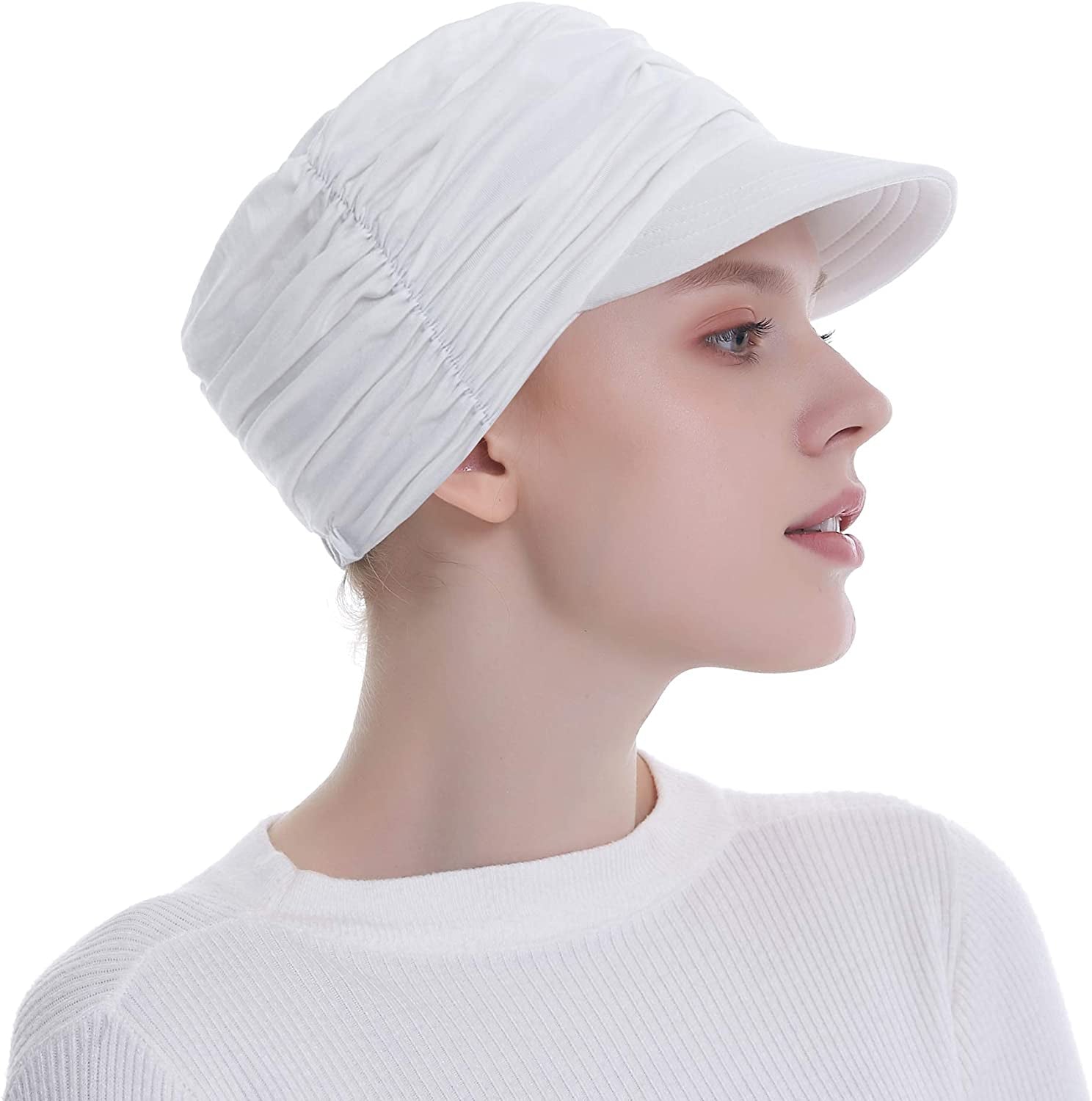 Bamboo Fashion Hat for Woman Daily Use with Brim Visor, Hats for Cancer Chemo Patients Apparel & Accessories > Clothing Accessories > Headwear HatsCity.com   