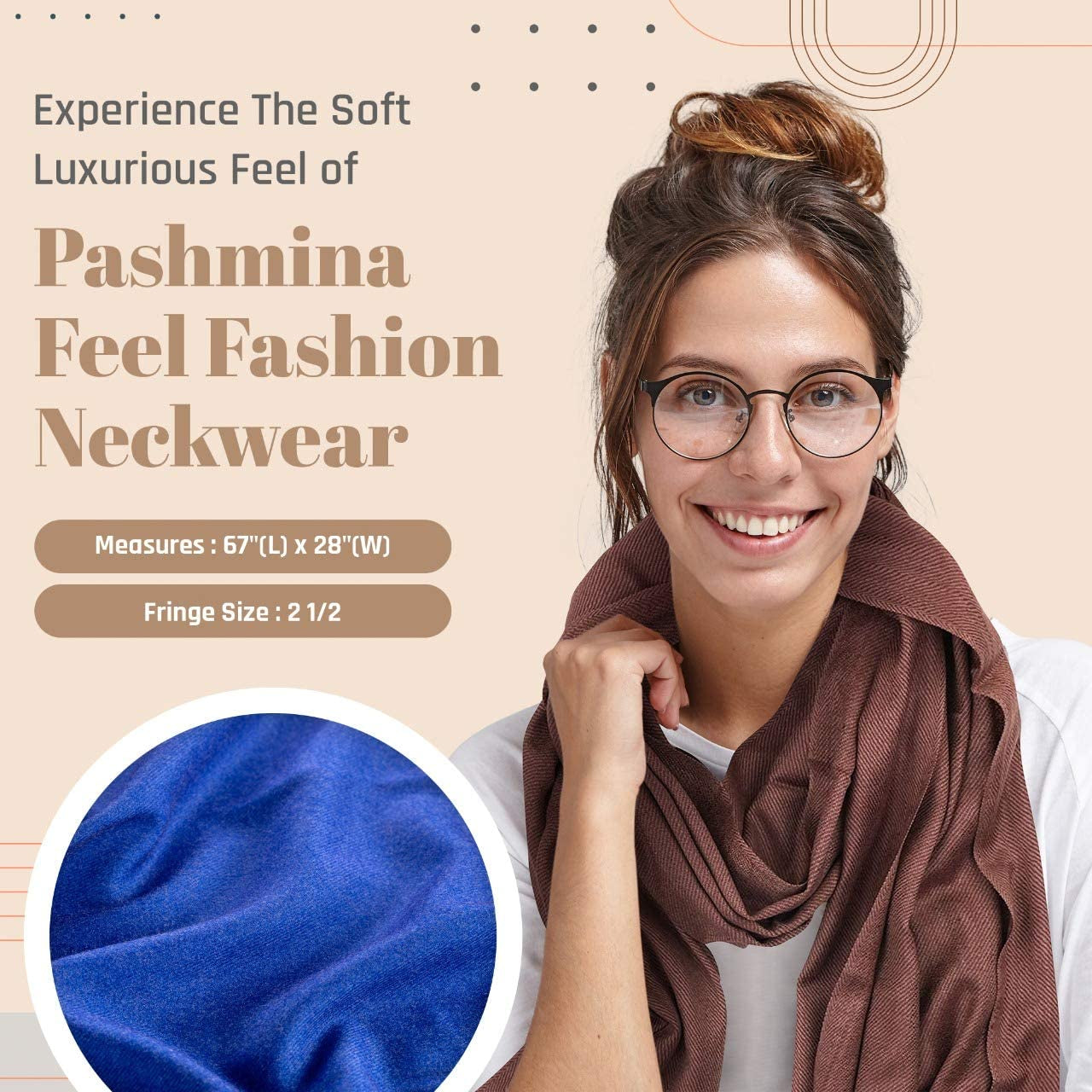 Plum Feathers Premium Solid Color and Metallic Fashion Scarf, Womens Pashmina Shawl Wrap with Fringes Apparel & Accessories > Clothing Accessories > Scarves & Shawls Plum Feathers   