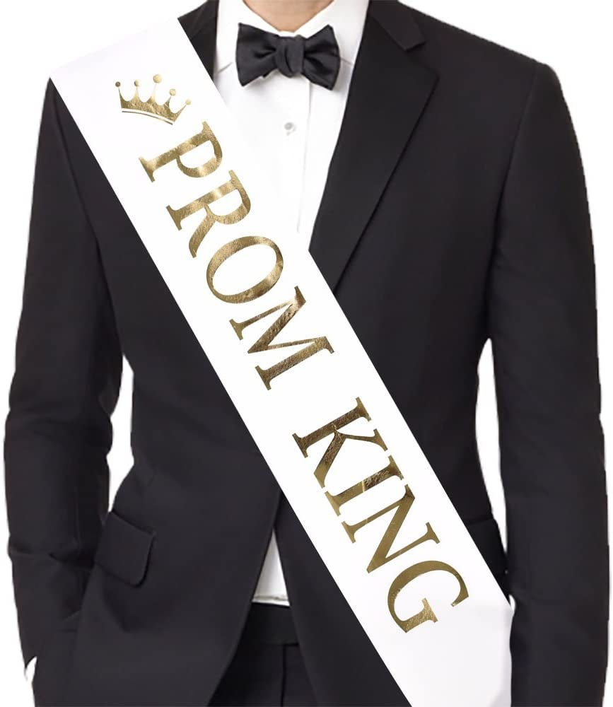 Ttcorock"Prom King" And"Prom Queen" Sashes - Graduation Party School Party Accessories, White with Gold Print Apparel & Accessories > Clothing Accessories > Sashes TTCOROCK   