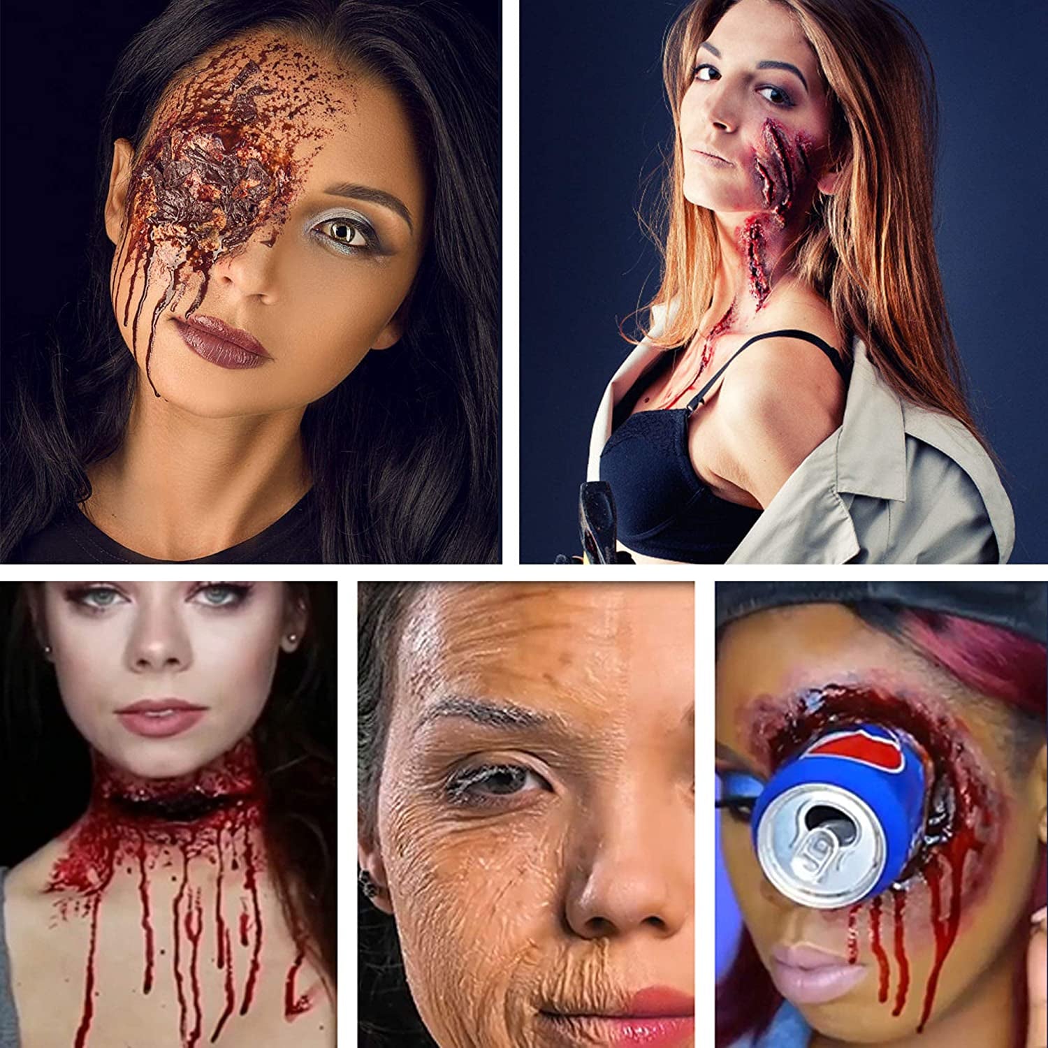 FANICEA Special Effects SFX Makeup Kit with Wound Modeling Scar Wax, Bruise Wheel, Sponge Puff, Spatula Tool, Stipple Sponge, Coagulated Fake Blood for Halloween Party Cosplay Stage Health & Beauty > Personal Care > Cosmetics > Cosmetic Tools > Makeup Tools FANICEA   