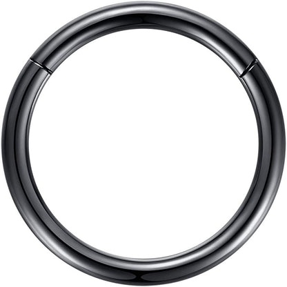 ORANGELOVE Hypoallergenic Nose Rings 20G 18G 16G 14G 12G 10G 8G 316L Surgical Steel Septum Jewelry Hinged Segment Ring Body Piercing Nose Hoop Lip Rings Nose Helix Cartilage Rook Earrings Apparel & Accessories > Jewelry > Rings ORANGELOVE 1pc 10g 16mm Black  
