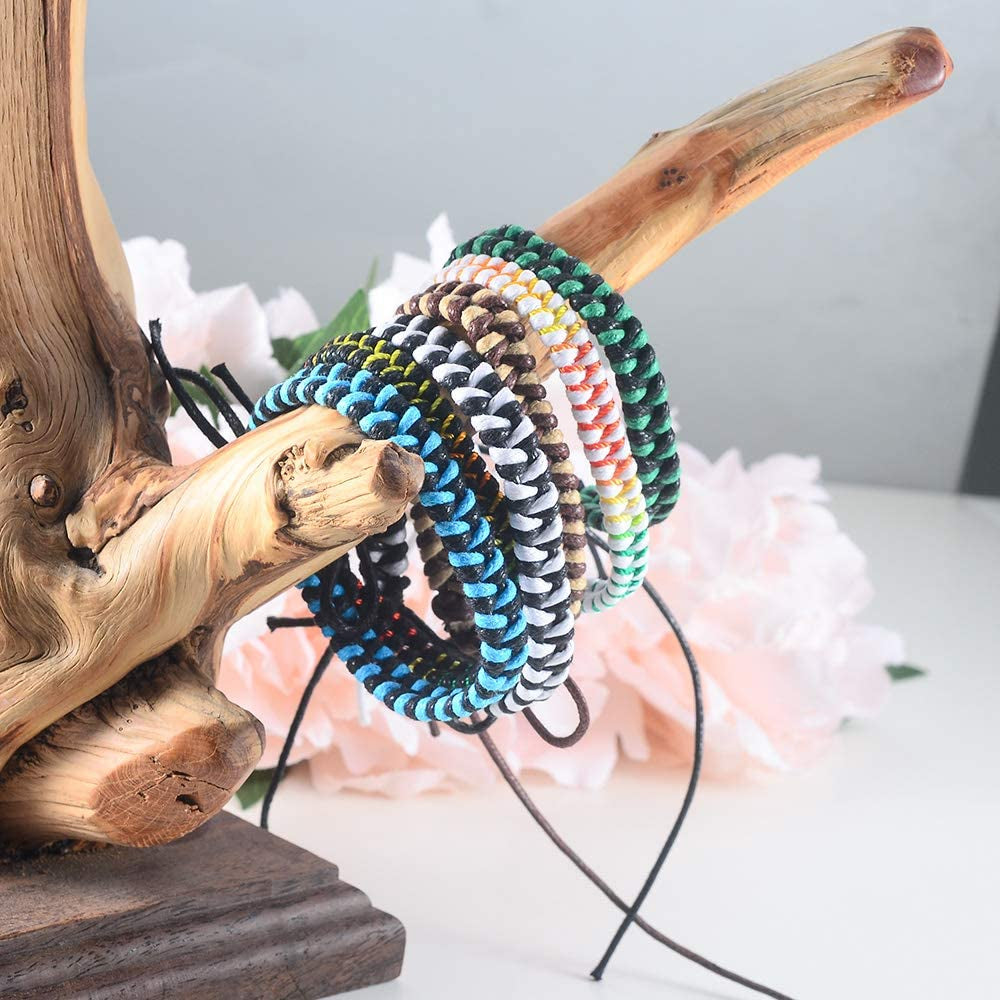 Jeka Handmade Braided Woven Friendship Bracelets Fashion 6 Pcs Bulk Men Women'S Cool Wrist Bracelet for Boys Gift Rakhi for Brother Apparel & Accessories > Jewelry > Bracelets JEKA JEWELRY   