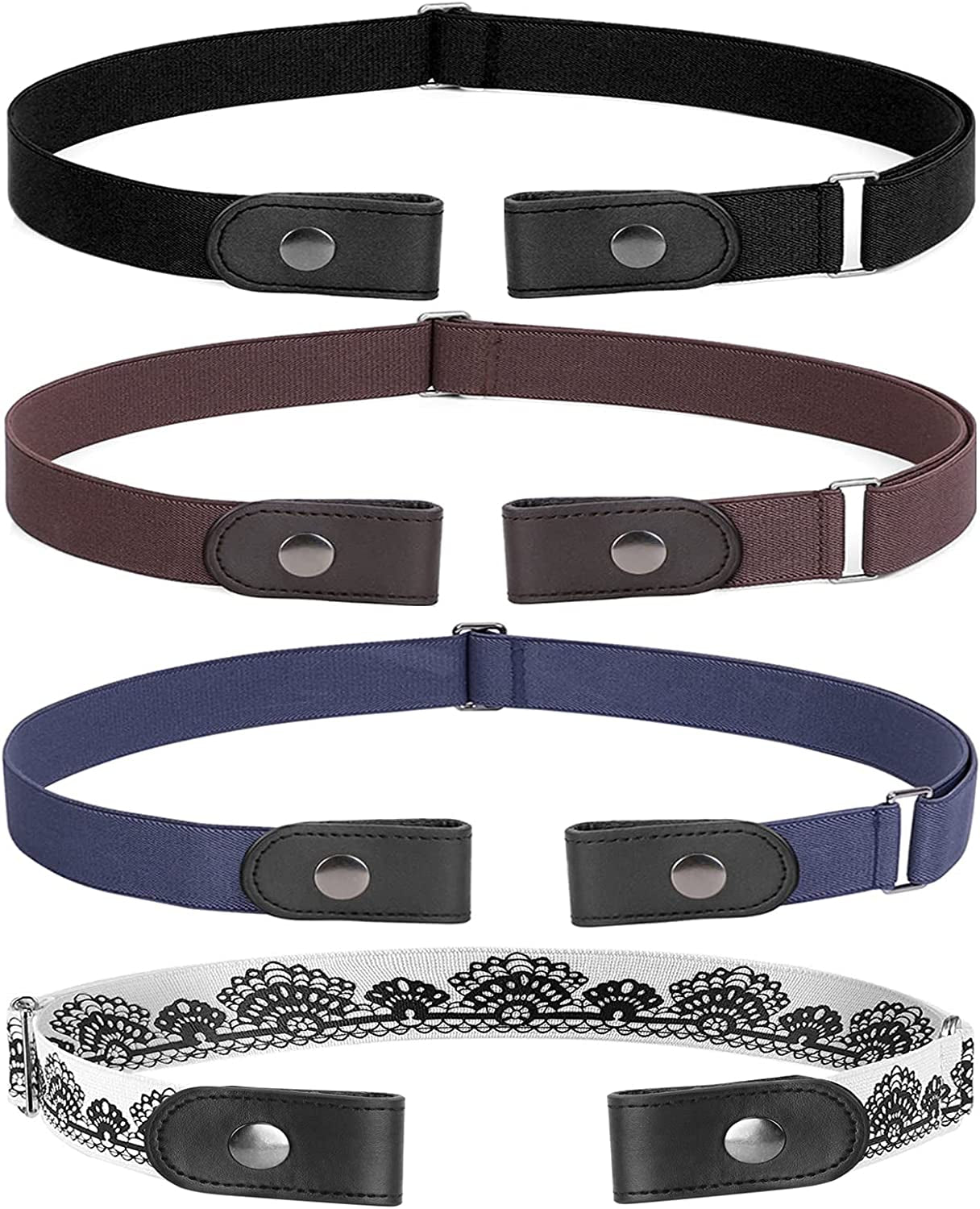No Buckle Stretch Belt for Women Men Buckle-Free Adjustable Belt for Jeans Apparel & Accessories > Clothing Accessories > Belts LEACOOLKEY   