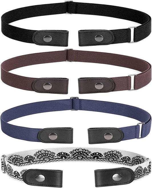 No Buckle Stretch Belt for Women Men Buckle-Free Adjustable Belt for Jeans Apparel & Accessories > Clothing Accessories > Belts LEACOOLKEY   
