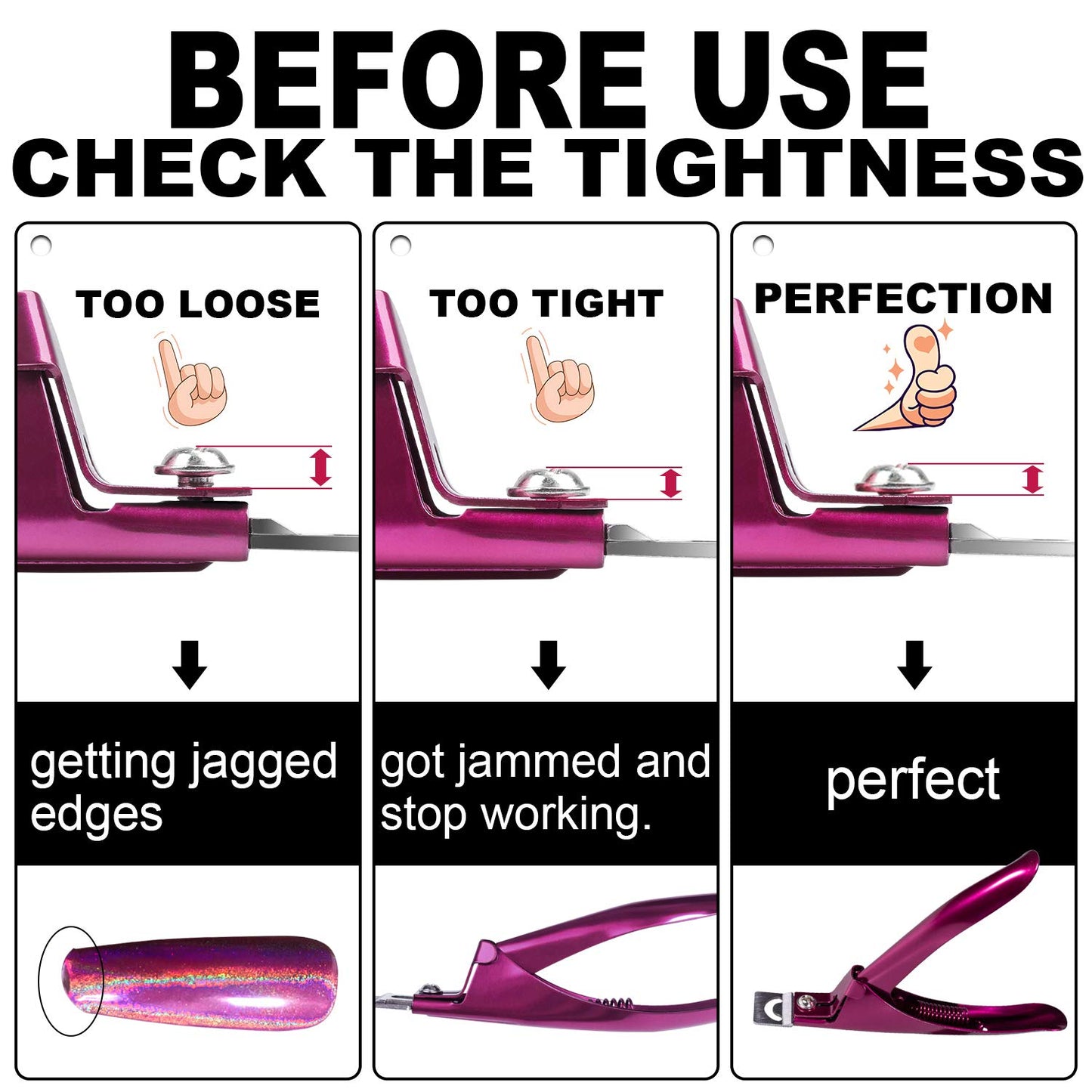 Nail Tip Clipper Edge Cutter Adjustable Stainless Steel False Artificial Acrylic Fake Trimmer Manicure Pedicure Sharp Rustproof Blade Clip Tool for Salon Home Art,Beauty Design DIY Use Rose Red Health & Beauty > Personal Care > Cosmetics > Cosmetic Tools > Nail Tools BELLEBOOST   