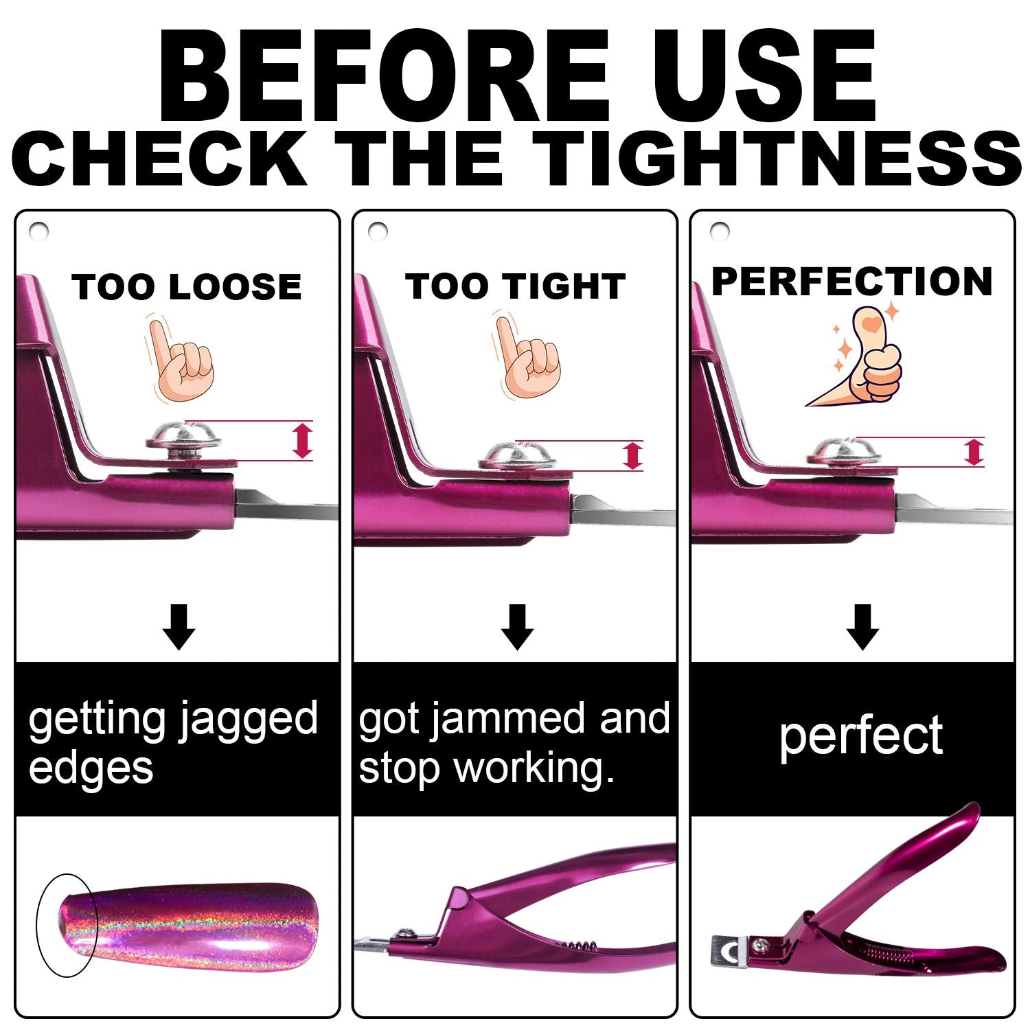 Nail Tip Clipper Edge Cutter Adjustable Stainless Steel False Artificial Acrylic Fake Trimmer Manicure Pedicure Sharp Rustproof Blade Clip Tool for Salon Home Art,Beauty Design DIY Use Rose Red Health & Beauty > Personal Care > Cosmetics > Cosmetic Tools > Nail Tools BELLEBOOST   
