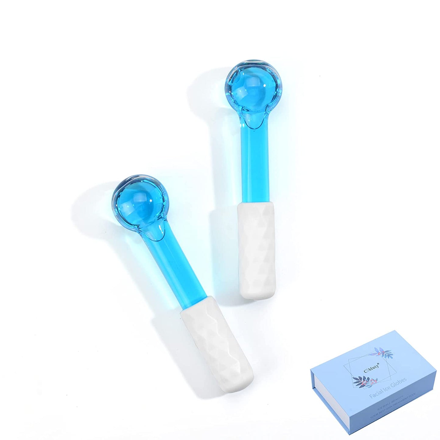 CIBLUTY ICE GLOBES for FACIAL, 2 PCS Facial Globes for Massage Tool, Facial Roller Cold Skin Massagers, Tighten Skin, Reduce Puffiness and Dark Circles, Enhance Circulation Health & Beauty > Personal Care > Cosmetics > Cosmetic Tools > Skin Care Tools CIBLUTY Small blue  