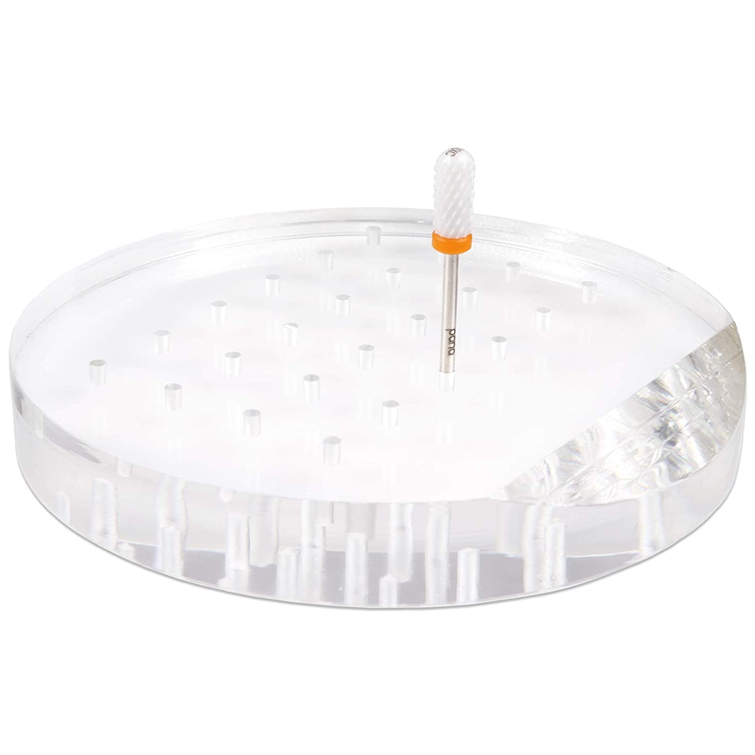 PANA Nail Drill Bit Holder Stand Display Organizer- Dust Proof Storage Container Box Case Tools for Home Use or Nail Salon - (48 Holes, Silver) Health & Beauty > Personal Care > Cosmetics > Cosmetic Tools > Nail Tools PANA Clear 24 Holes (Round) 