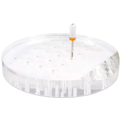 PANA Nail Drill Bit Holder Stand Display Organizer- Dust Proof Storage Container Box Case Tools for Home Use or Nail Salon - (48 Holes, Silver) Health & Beauty > Personal Care > Cosmetics > Cosmetic Tools > Nail Tools PANA Clear 24 Holes (Round) 