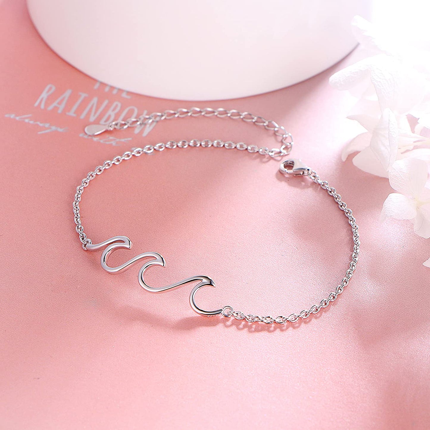 Wave Ocean Beach Sea Anklet for Women S925 Sterling Silver Adjustable Starfish Layered Ankle Foot Bracelet Apparel & Accessories > Jewelry > Anklets Alphm   