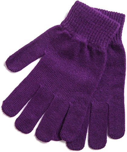 Imongol-Pure Cashmere Women Full Fingers Gloves Ladies Gloves Mittens- Gloves Knitted Apparel & Accessories > Clothing Accessories > Gloves & Mittens iMongol Purple  