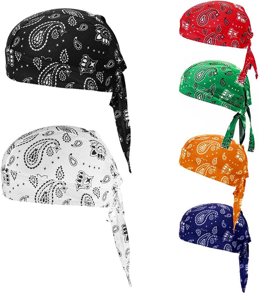 Doo Rag Bicycle Skull Caps Helmet Liner Cooling Hat Cap Summer Sweat Wicking Beanie Cap Hat for Women & Men Apparel & Accessories > Clothing Accessories > Bandanas & Headties YgneeDom Paisley-6  