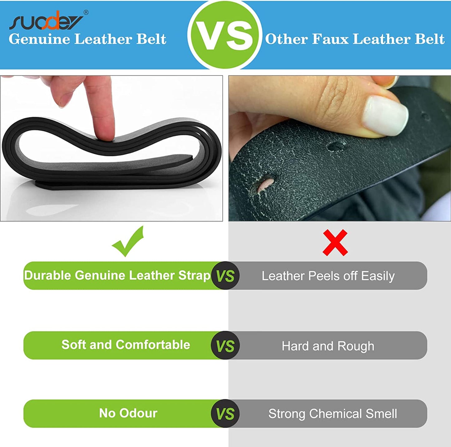 Fashion Womens Leather Belts SUOSDEY with Pin Buckle Waist Belt for Jeans Pants Apparel & Accessories > Clothing Accessories > Belts SUOSDEY   