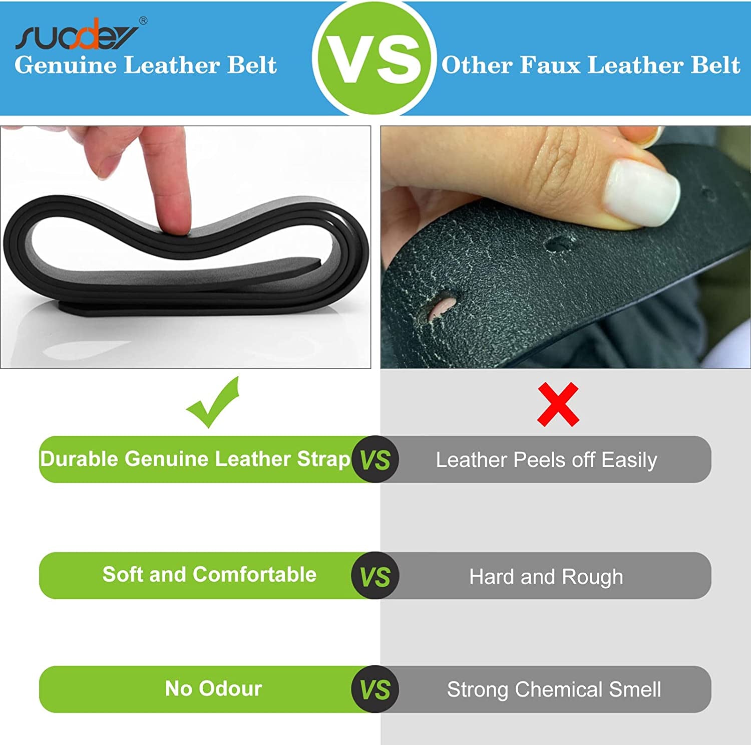Fashion Womens Leather Belts SUOSDEY with Pin Buckle Waist Belt for Jeans Pants Apparel & Accessories > Clothing Accessories > Belts SUOSDEY   