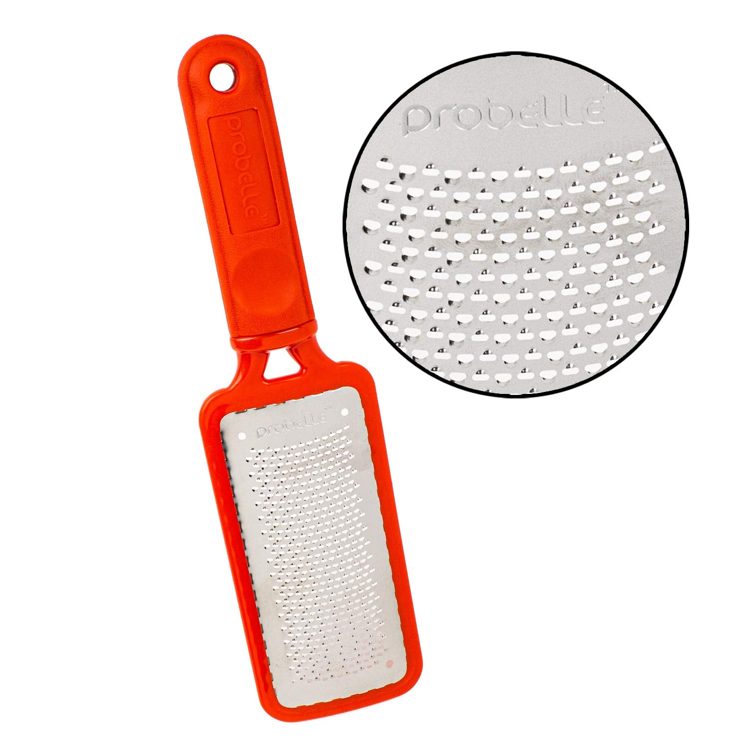 Probelle Colossal Foot Rasp Metal Foot File, Callus Remover for Pedicure Foot Spa, Stainless Steel Foot Scrubber, Dead Skin Remover, Best Foot Care Scraper, Instant Results, Removable Handle, Red Health & Beauty > Personal Care > Foot Care Probelle   