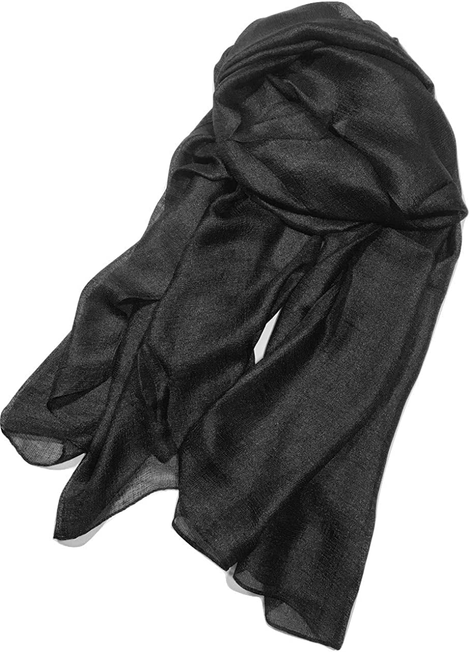 Shanlin Solid Color Silk Feel Long Scarves Apparel & Accessories > Clothing Accessories > Scarves & Shawls Shanlin Black  
