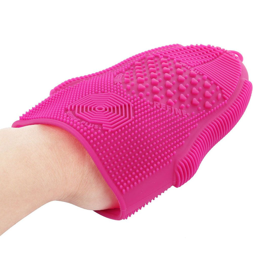 Scivokaval Makeup Brush Cleaner Glove Mat Mitt Silicone Cosmetic Cleaning Scrubber Tool Face Brushes and Eye Brush Washing Pad Pink (Rose Red) Health & Beauty > Personal Care > Cosmetics > Cosmetic Tools > Makeup Tools ScivoKaval   
