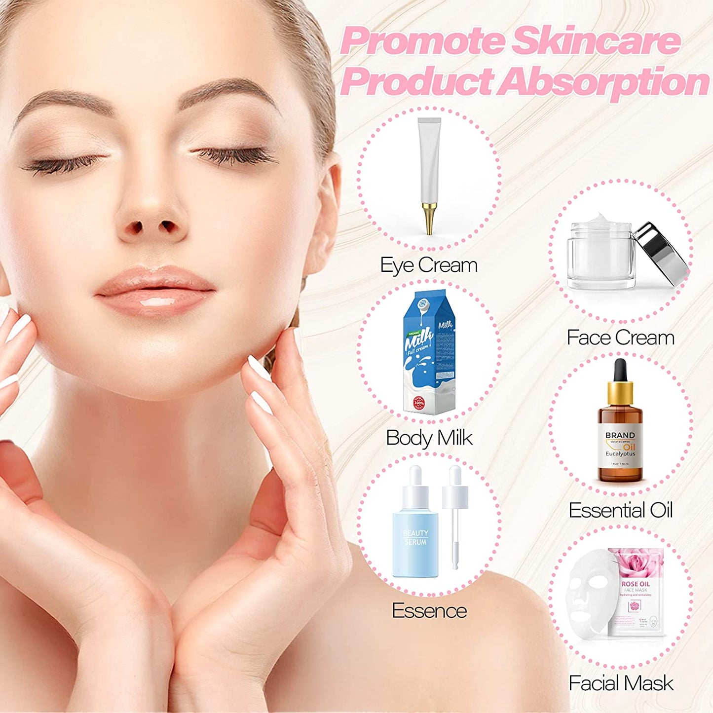 EYEKESHE Gua Sha Massage Tool with Quartz Pendent Necklace, Unique Gifts for Women, Natural Pink Jade Stone SPA Acupuncture Therapy Trigger Point Treatment, Rose Quartz Facial Scraping Tool Health & Beauty > Personal Care > Cosmetics > Cosmetic Tools > Skin Care Tools EYEKESHE   