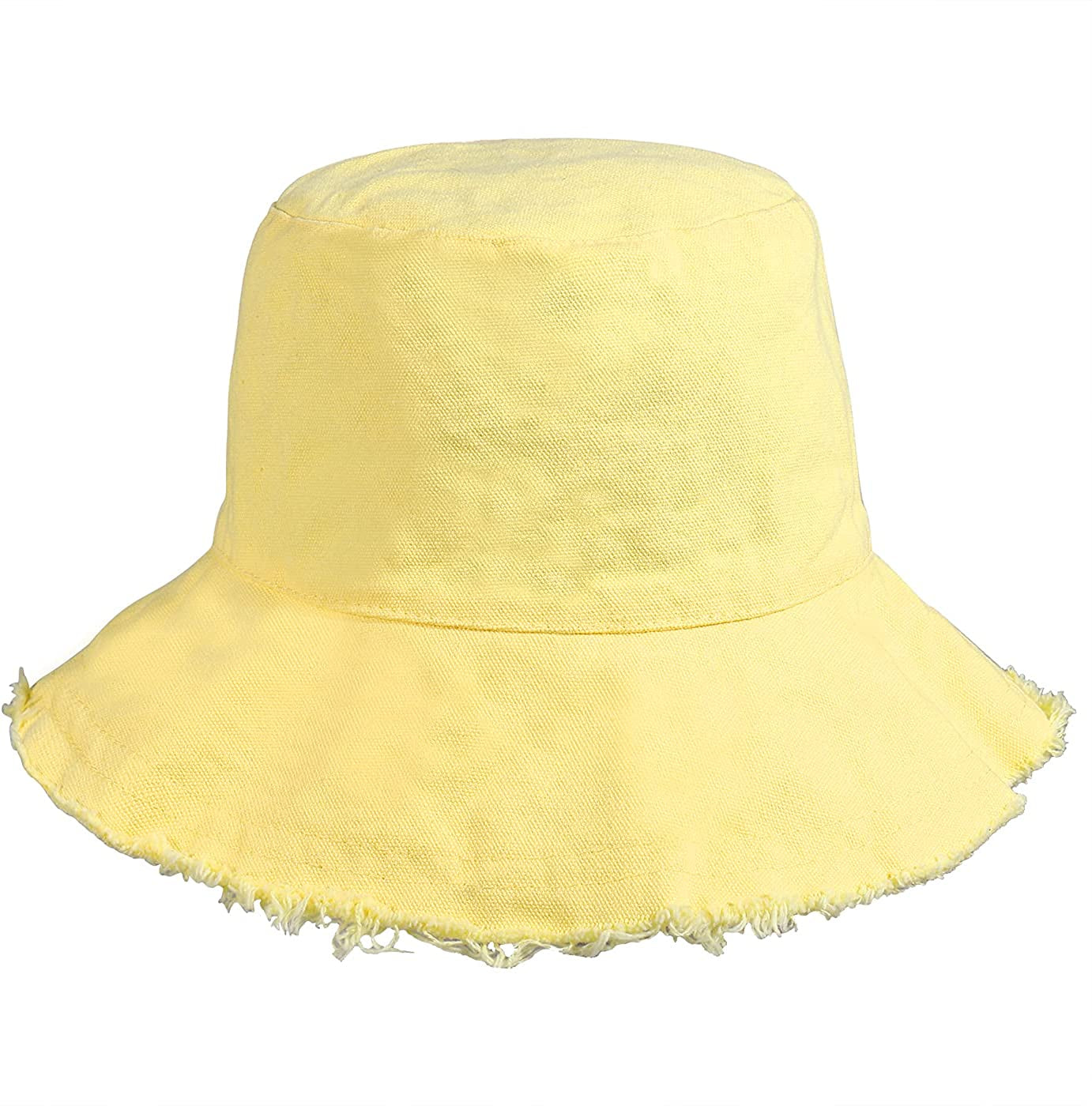 Boderier Sun Hats for Women Summer Casual Wide Brim Cotton Bucket Hat Beach Vacation Travel Accessories Apparel & Accessories > Clothing Accessories > Hats boderier Yellow  