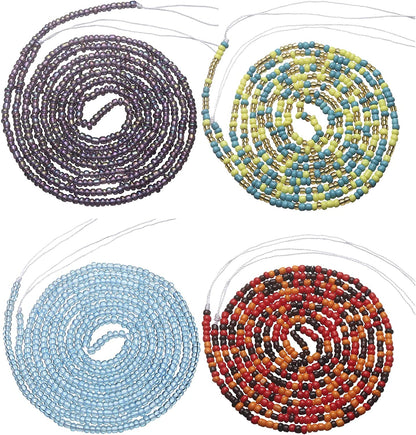 Taouzi Waist Beads for Women Colorful Beaded Body Chain Elastic String Waist Chain Beach Bikini Belly Chains Summer Jewelry for Women Girls Apparel & Accessories > Jewelry > Body Jewelry Taouzi StyleA 50Inch  