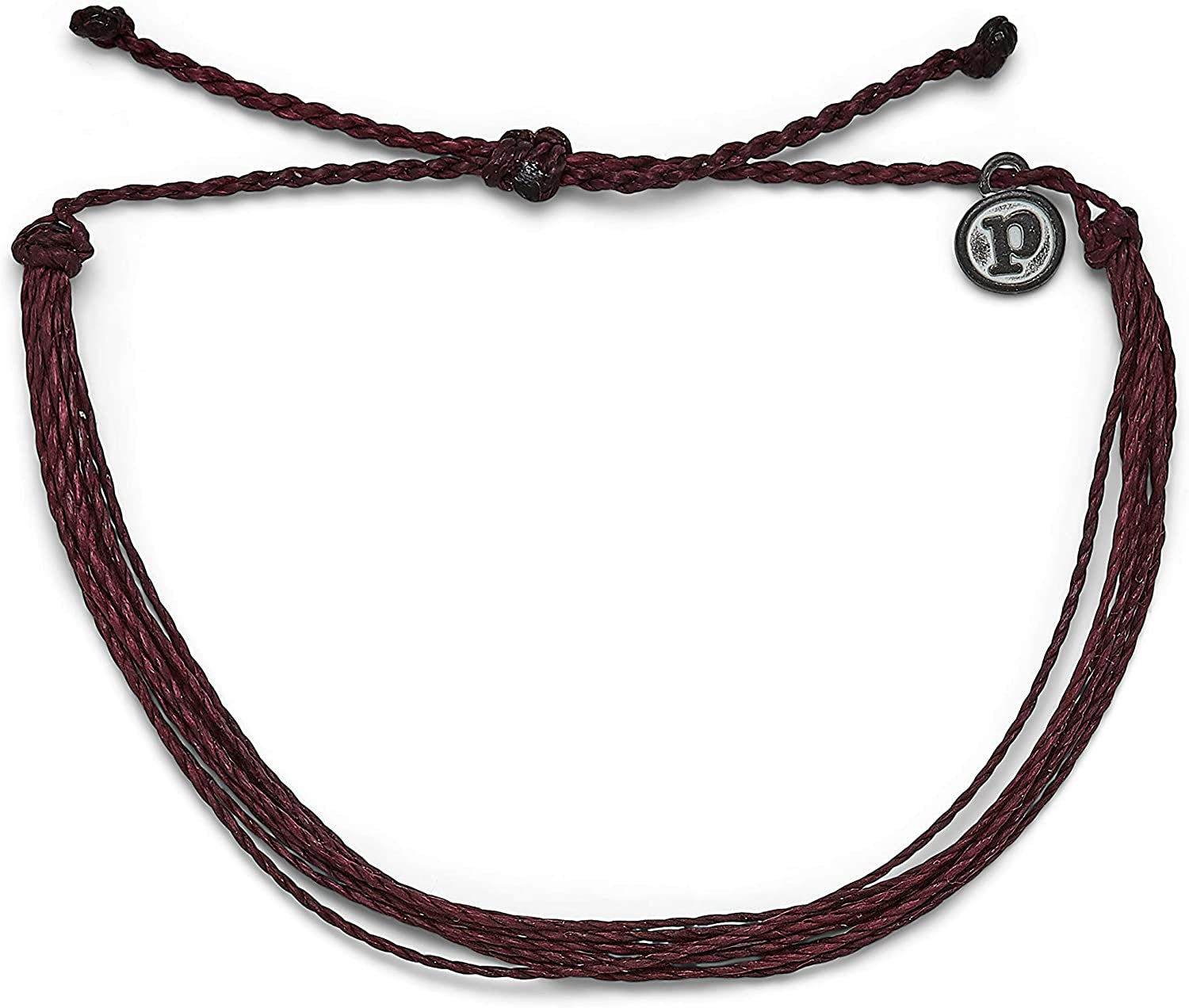 Pura Vida Jewelry Bracelets Solid Bracelet - 100% Waterproof and Handmade W/Coated Charm, Adjustable Band Apparel & Accessories > Jewelry > Bracelets Pura Vida Solid Burgundy  