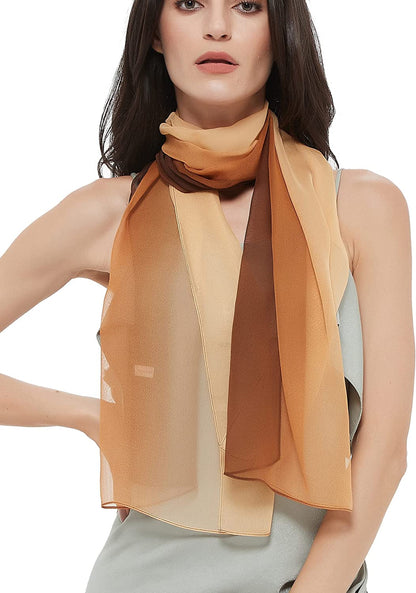 Long Chiffon Sheer Scarf Gradient - Pantonight Shaded Colors Lightweight Scarf for Womens Apparel & Accessories > Clothing Accessories > Scarves & Shawls PANTONIGHT Color 081  