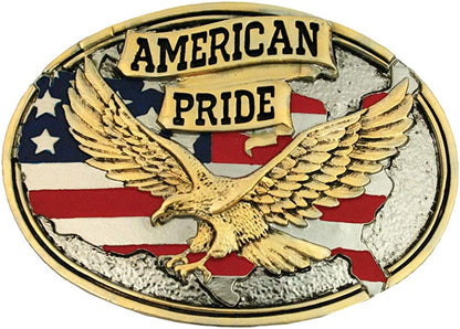 Montana Silversmiths Soaring Eagle Collection Attitude Buckle Apparel & Accessories > Clothing Accessories > Belt Buckles Montana Silversmiths American Pride - Full Color  
