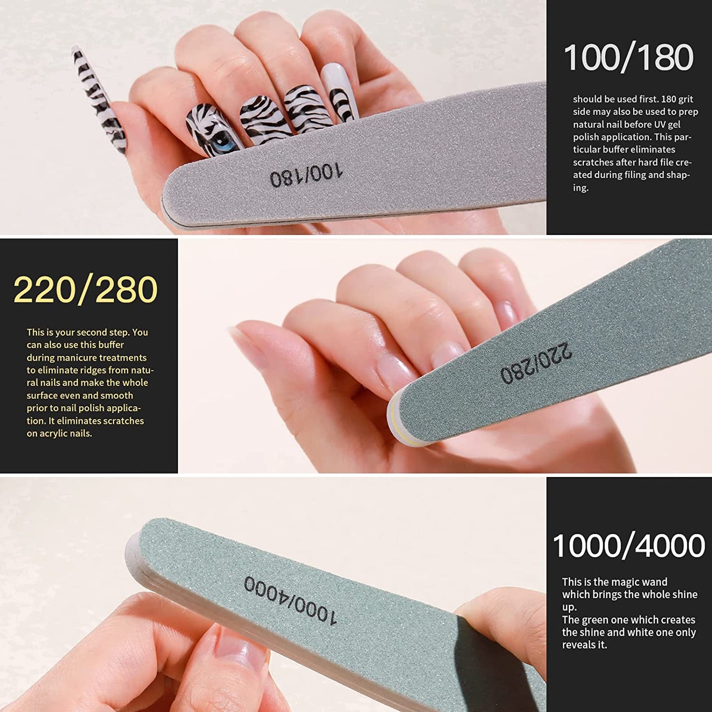 Nail File Buffer, Teenitor Gel Nail File Set, 6PCS Professional Nail Buffer File Block, 100PCS Nail Remover Foil Wraps, Cuticle Pusher and Cuticle Peeler, Gel Nail Remover Tools Kit Health & Beauty > Personal Care > Cosmetics > Cosmetic Tools > Nail Tools Teenitor   