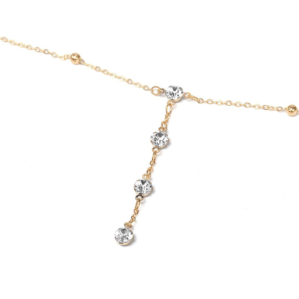 Asooll Crystal Rhinestone Bead Body Chain Harness Body Jewelry Bikini Bra Infinite Personality Body Chain Accessories for Women and Girls (Gold) Apparel & Accessories > Jewelry > Body Jewelry Asooll   