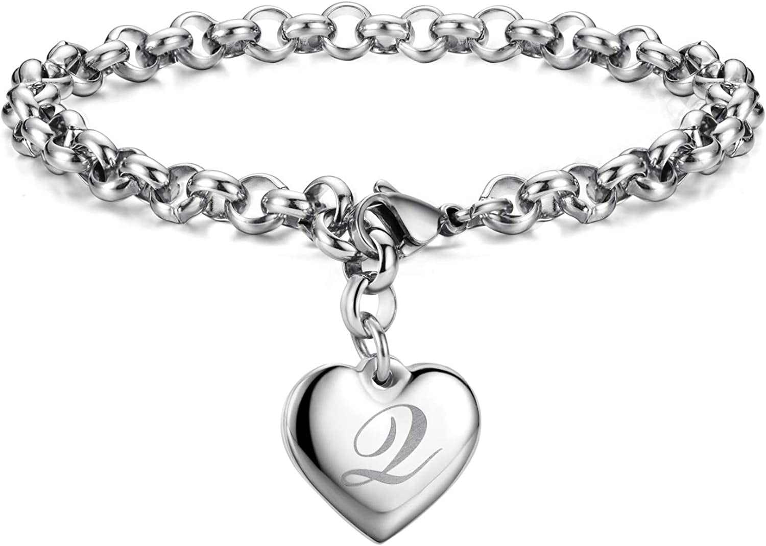 Heart Initial Charm Bracelets for Teen Girls Letters Alphabet Bracelet Jewelry for Girls Gifts for Teenage Girls Apparel & Accessories > Jewelry > Bracelets Monily Q  