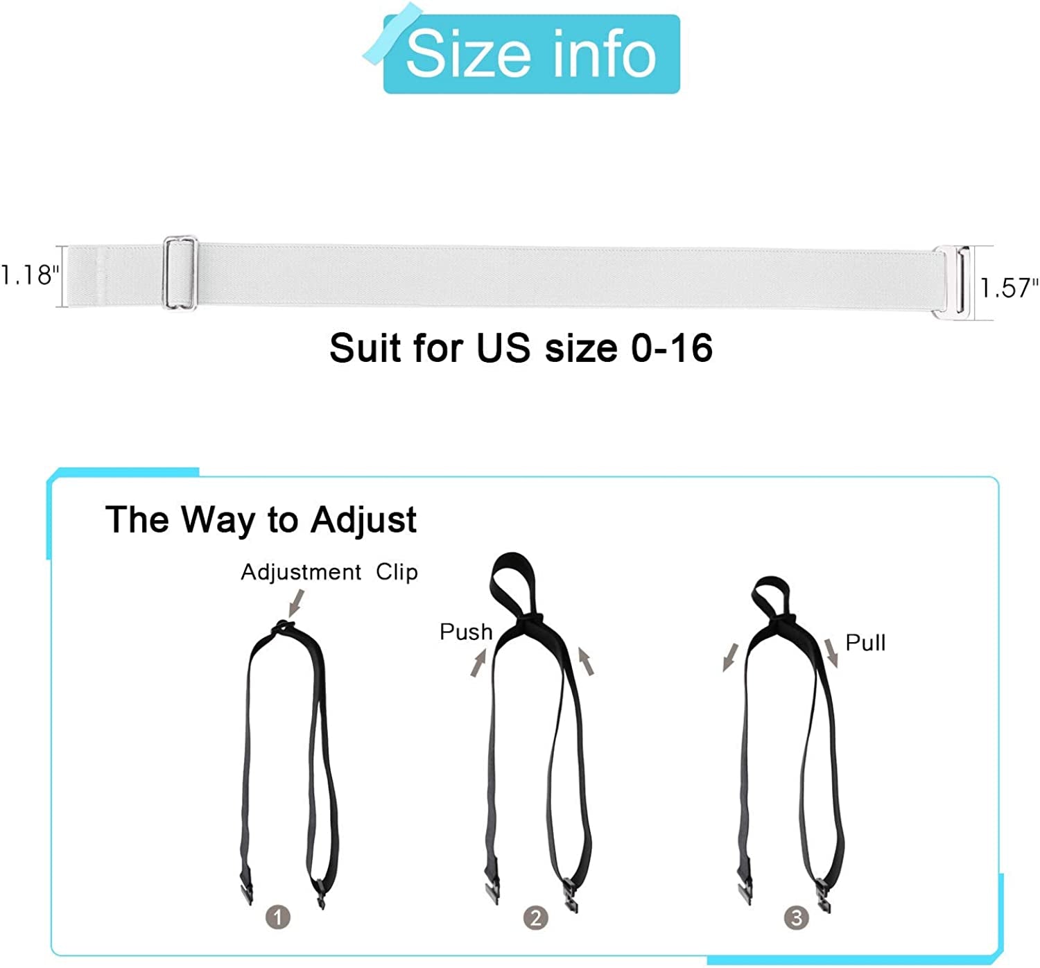 JASGOOD Women No Show Stretch Belt Invisible Elastic Web Strap Belt with Flat Buckle for Jeans Pants Dresses Apparel & Accessories > Clothing Accessories > Belts KYLIE MAX   