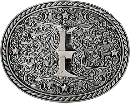 Western Cowboy/Cowgirl Initial Belt Buckle - Large, Letter Buckles for Men and Women Apparel & Accessories > Clothing Accessories > Belt Buckles Itera I  