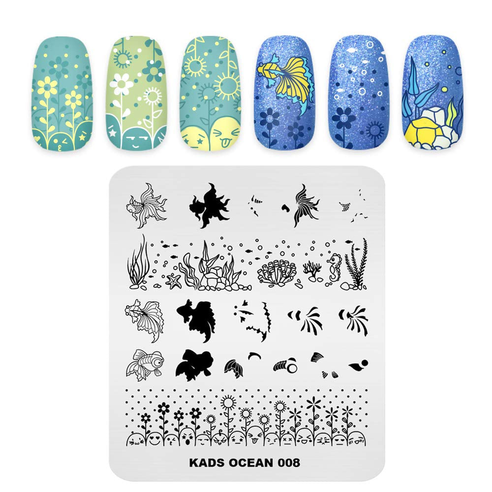 KADS Stamping Plates for Nail Art Ocean Seahorse Shell Starfish Template Image Plate Stencil Nails Tool (OC010) Health & Beauty > Personal Care > Cosmetics > Cosmetic Tools > Nail Tools KADS OC008  