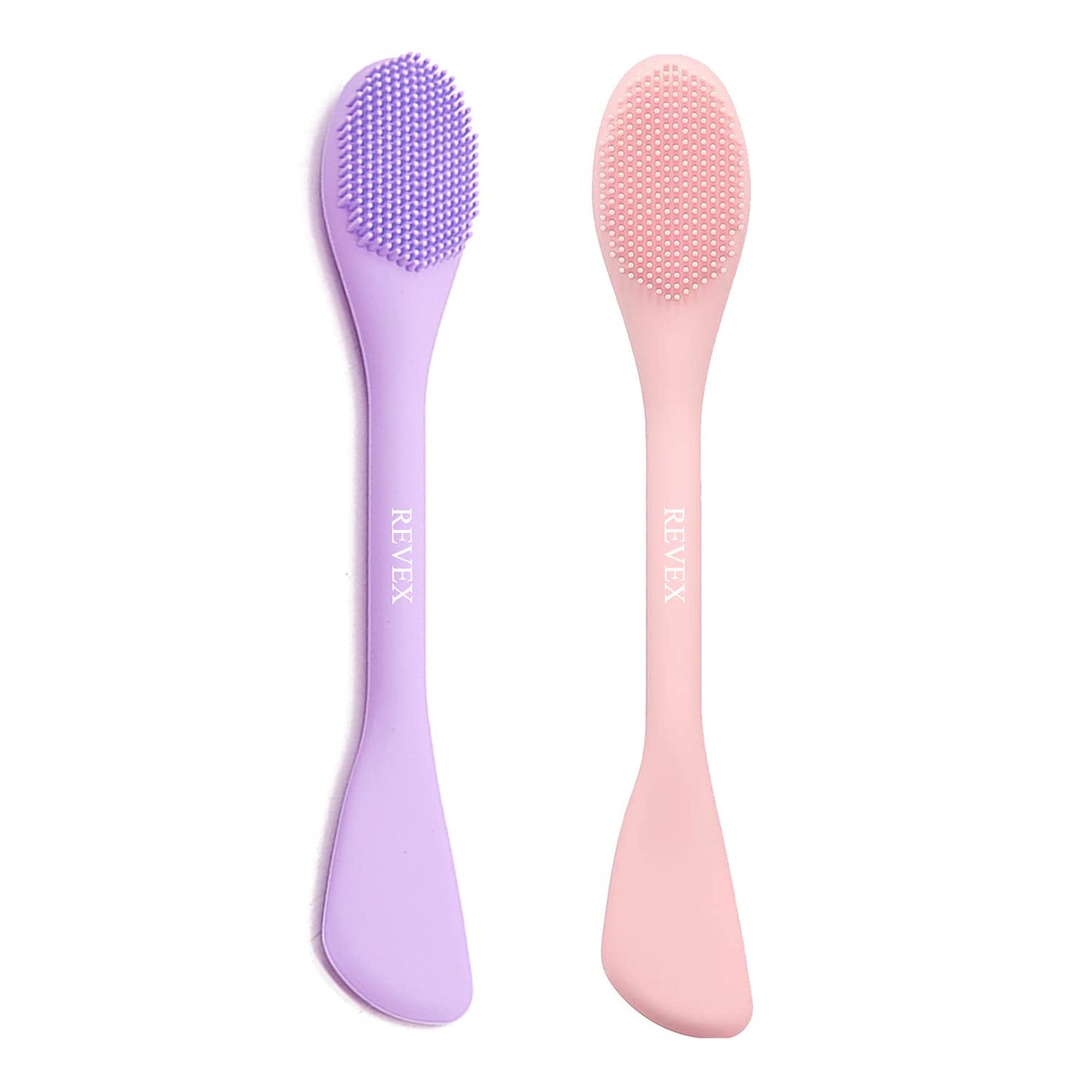 REVEX Silicone Face Mask Applicator,2 Packs Facial Mask Brushes for Mud,Clay,Charcoal Mixed Mask,Soft Makeup Beauty Brush Tools for Apply Cream,Lotion (Pink+Gray) Health & Beauty > Personal Care > Cosmetics > Cosmetic Tools > Makeup Tools REVEX Pink+PurPle  