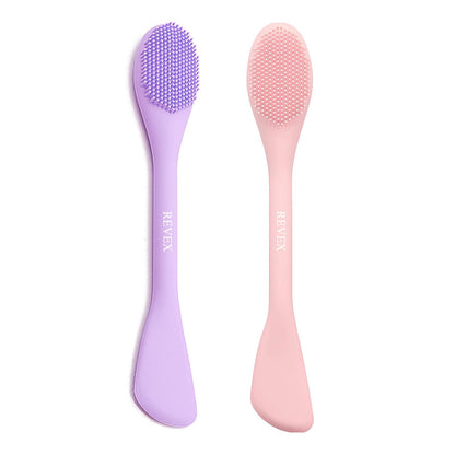REVEX Silicone Face Mask Applicator,2 Packs Facial Mask Brushes for Mud,Clay,Charcoal Mixed Mask,Soft Makeup Beauty Brush Tools for Apply Cream,Lotion (Pink+Gray) Health & Beauty > Personal Care > Cosmetics > Cosmetic Tools > Makeup Tools REVEX Pink+PurPle  