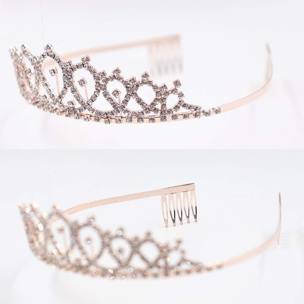 Birthday Bitch Sash & Rhinestone Tiara Kit - Rose Gold Birthday Gifts Glitter Birthday Sash Birthday Party Favors Apparel & Accessories > Clothing Accessories > Sashes ADBetty   