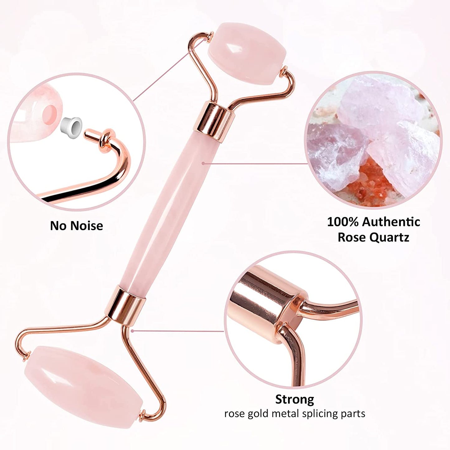 Jade Roller for Face Rose Quartz, Qhou Jade Roller Gua Sha Set Facial Roller Massager for Eyes, Neck, Body – anti Aging Beauty Skin Care Tools Health & Beauty > Personal Care > Cosmetics > Cosmetic Tools > Skin Care Tools Qhou   