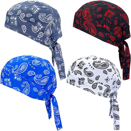 Sweat Wicking Doo Rag Cooling Dew Rag Helmet Liner Hat Large Motorcycle Head Wrap Bandana Skull Caps for Men and Women Apparel & Accessories > Clothing Accessories > Bandanas & Headties JHYWELL Paisley Pack  