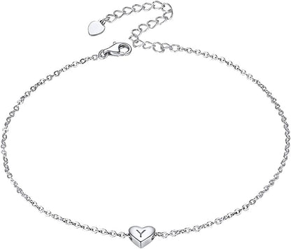 Silvora Sterling Silver Initial Anklets for Women, Teen Girls Foot Ankle Bracelet Letter Alphabet Anklets-Adjustable Chain with Gift Packaging Apparel & Accessories > Jewelry > Anklets Silvora Y  