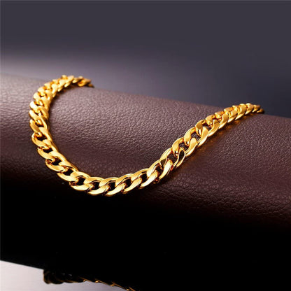 Women Girls Barefoot Jewelry 18K Gold or Rose Gold Stainless Steel Heart / Rope / Figaro / Cuban Chain Anklet Foot Bracelet, 25-30 CM Long Apparel & Accessories > Jewelry > Anklets U7 Jewelry   