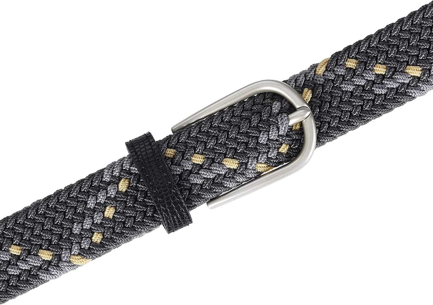 Univo Colors Multicolor Braided Elastic Stretch Belt Oval Pin Buckle Leather Loop End Tip for Women Girls Child Junior Men Apparel & Accessories > Clothing Accessories > Belts univo colors   