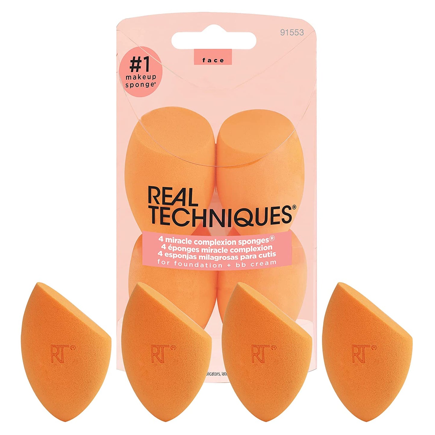 Real Techniques Miracle Complexion Sponge, Makeup Blender for Liquid and Cream Foundation, Full Coverage, Streak-Free Professional Makeup Tool, Cruelty Free, Vegan, Latex Free, 4 Count Health & Beauty > Personal Care > Cosmetics > Cosmetic Tools > Makeup Tools Real Techniques Miracle Complexion Sponge, 4 Count  