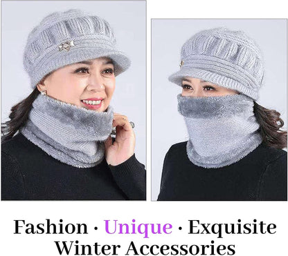 DANMY Women'S Winter Hat, Fleece Lined Womens Beanie Hat, Middle-Aged and Old Warm Earmuff Hat for Women Apparel & Accessories > Clothing Accessories > Hats DANMY   