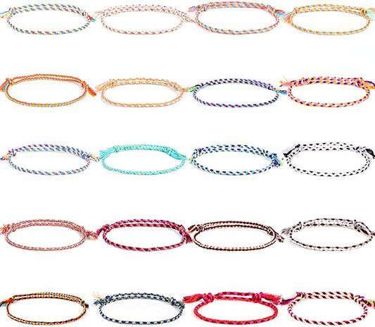 Jewdreamer 20Pcs Handmade Wrap Friendship Braided Bracelet for Women Colorful Wrist Cord Adjustable Birthday Gifts-Party Favors Apparel & Accessories > Jewelry > Bracelets Jewdreamer   