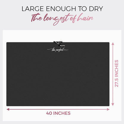 Microfiber Hair Towel Wrap - Ultra-Fine & Silky Smooth - Quick Drying - Absorbent Turban Twist for Curly & Long Hair for Girls & Kids - Anti-Frizz Curly Hair Product - the PERFECT HAIRCARE - Black Health & Beauty > Personal Care > Hair Care THE PERFECT HAIRCARE   