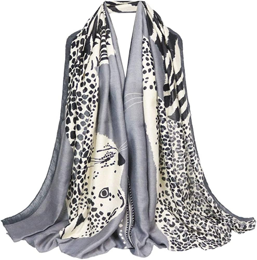 Van Caro Scarfs for Women Lightweight Floral Scarf Soft Long Fashion Scarves Sun-Proof Wrap Shawl Apparel & Accessories > Clothing Accessories > Scarves & Shawls Lobagve 5314 Gray  