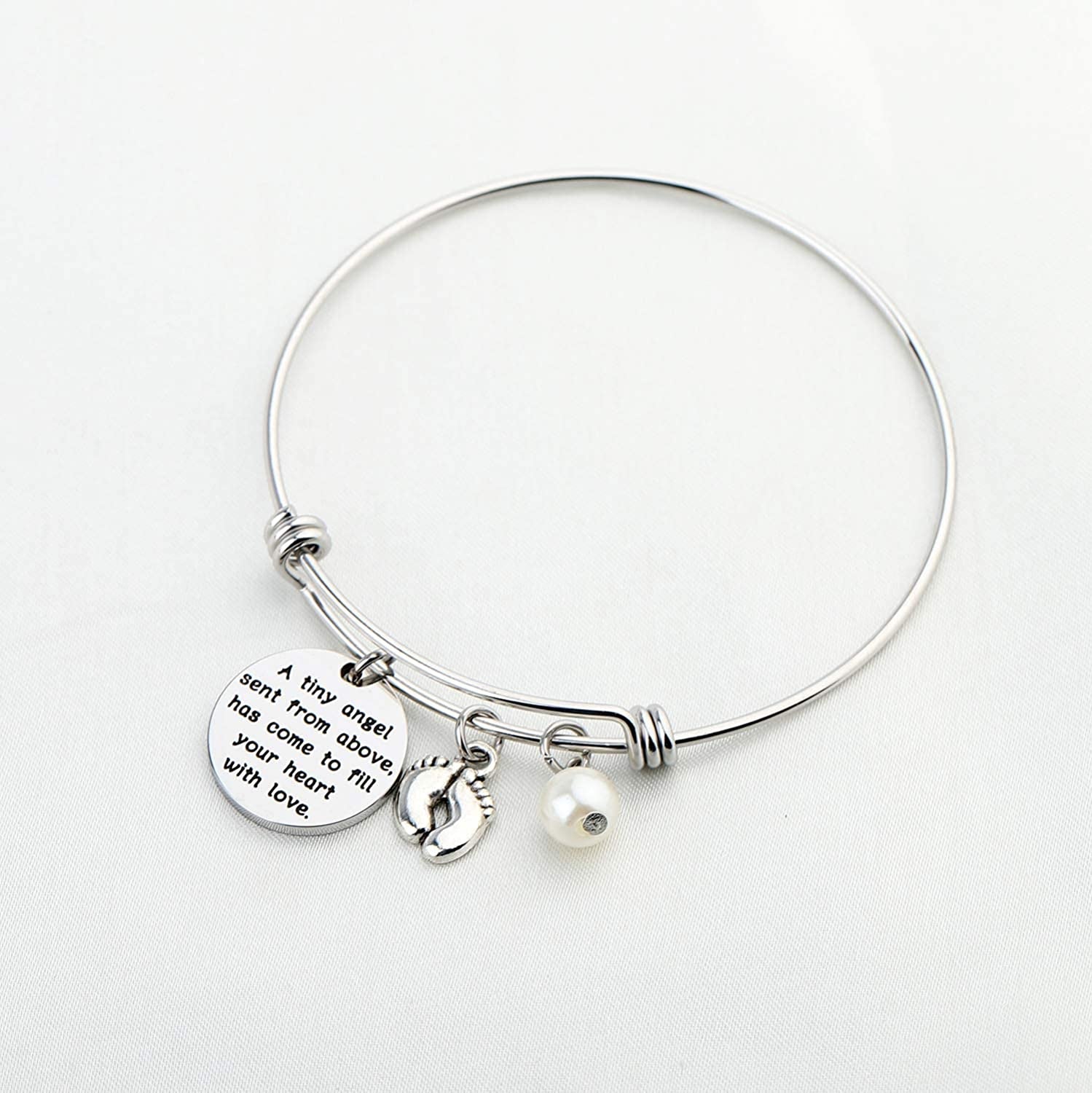 Gzrlyf New Mommy Bracelet New Mom Jewelry Pregnancy Gifts Mommy to Be Gifts a Tiny Angel Sent from above Has Come to Fill Your Heart with Love Apparel & Accessories > Jewelry > Bracelets Gzrlyf   