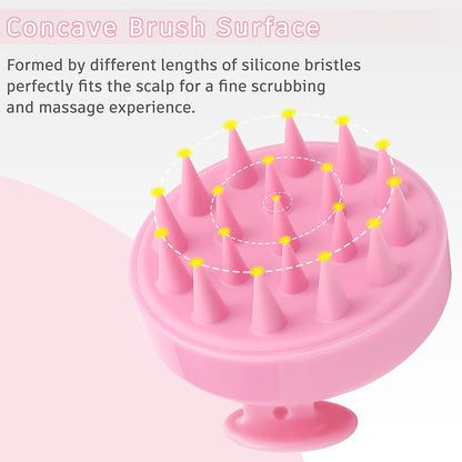FREATECH Scalp Massager Shampoo Brush with Long & Flexible Silicone Bristles for Hair Care and Head Relaxation, Glide through Hair Easily, Dandruff Removal and Itching Relief, Wet and Dry, Pink Health & Beauty > Personal Care > Hair Care FREATECH   